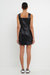 Sweetheart Leather Mini Dress