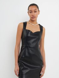 Sweetheart Leather Mini Dress