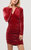 Arya Ruched Velvet Dress In Red