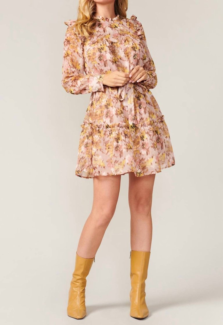 Blake Jacquard Floral Dress In Blush