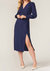 Dahlia Midi Dress In Navy - Navy