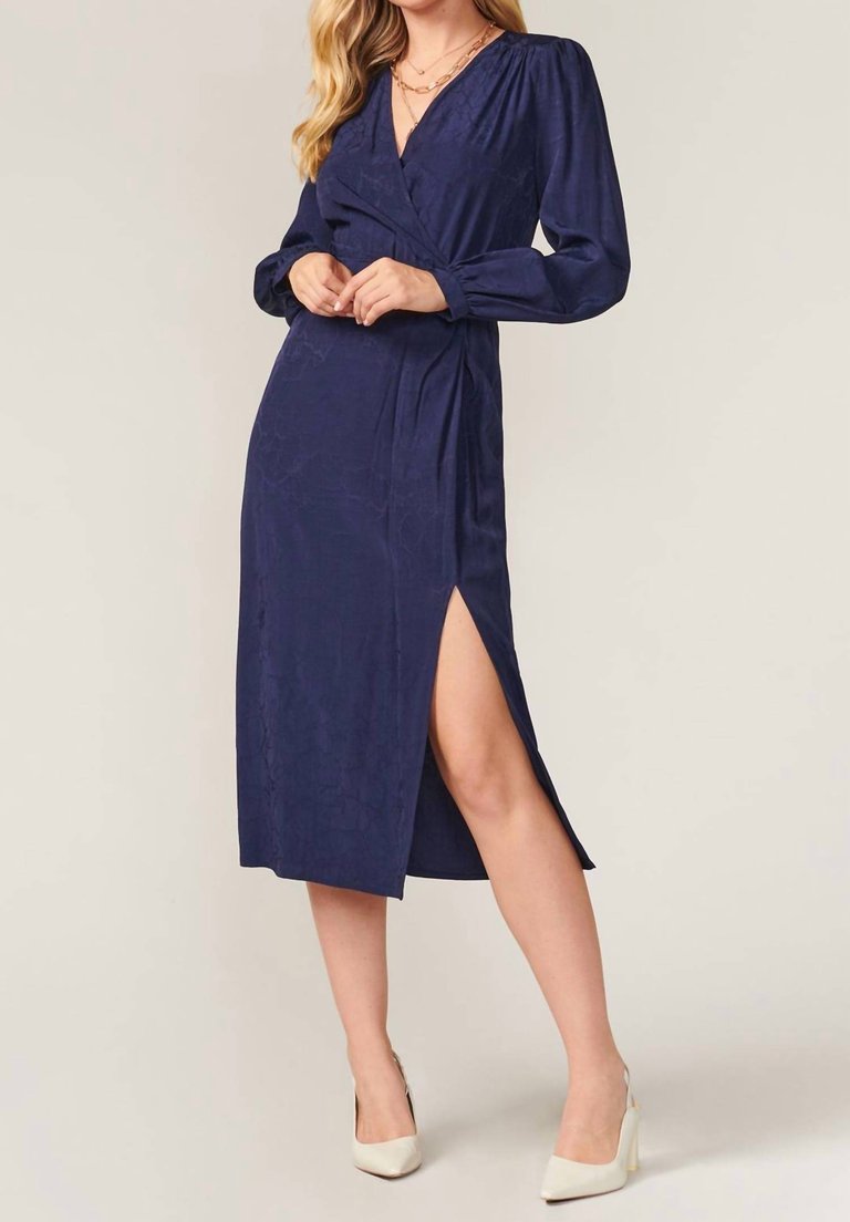 Dahlia Midi Dress In Navy - Navy