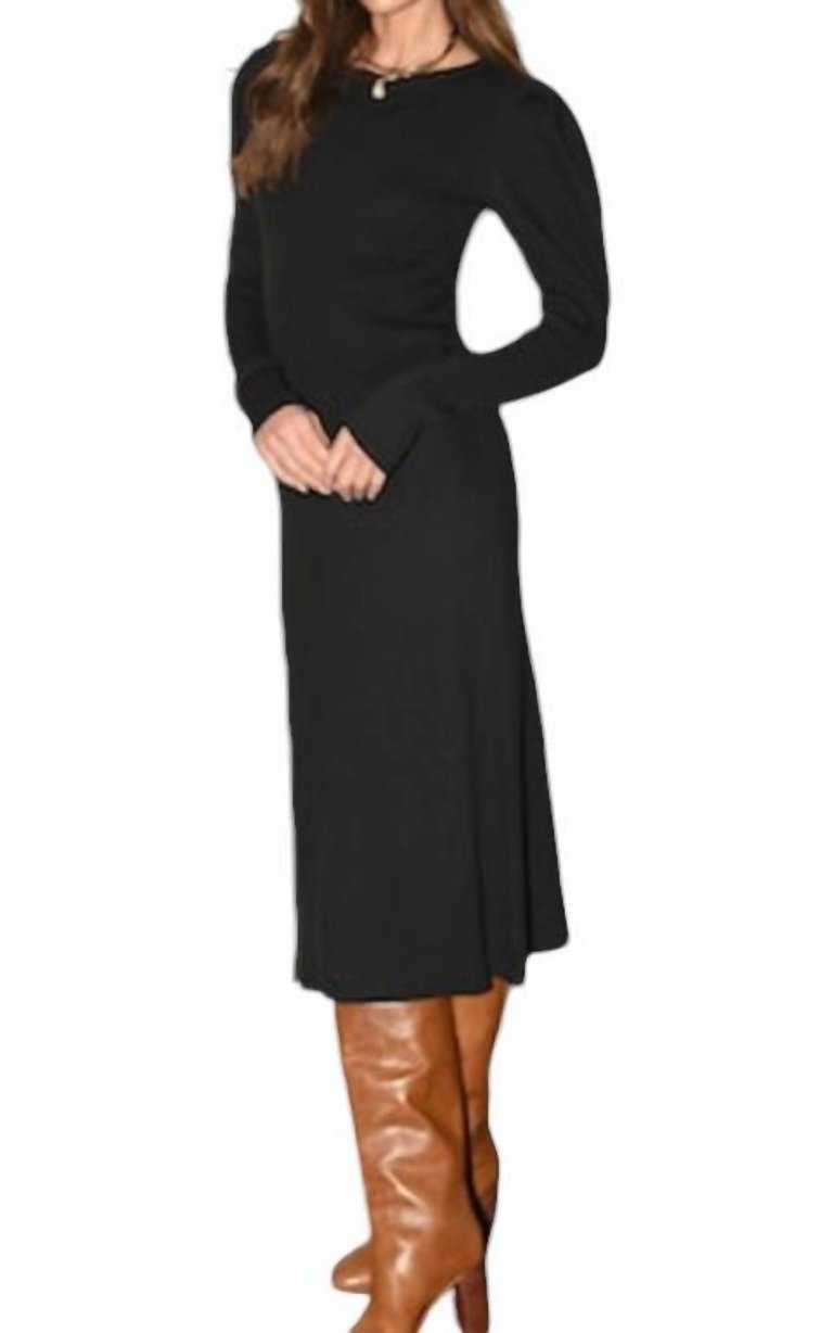 Honor Sweater Knit Midi Dress In Blk