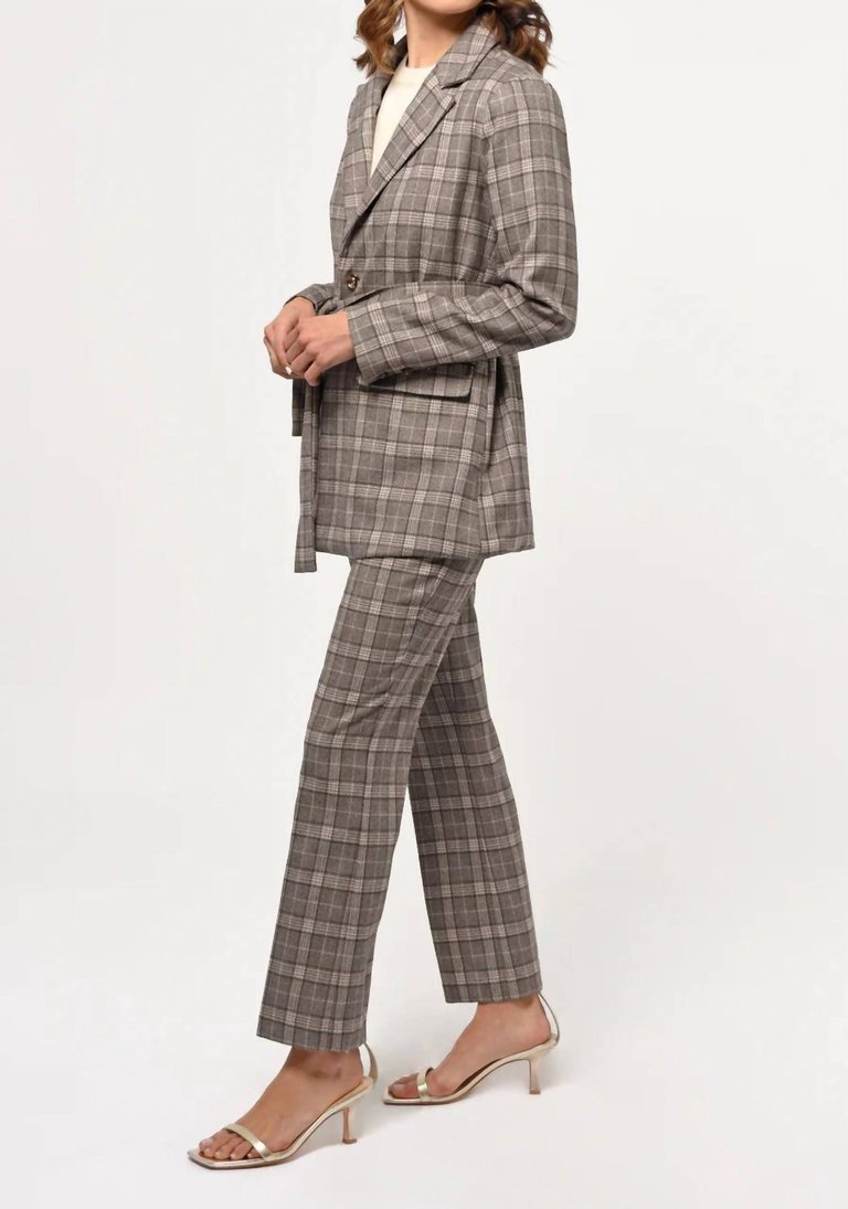 Indala Check Trouser In Brown