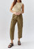 Izzy Cargo Barrel Pants In Deep Olive