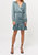 Joanne Ruched Satin Dress In Misty Blue