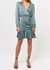 Joanne Ruched Satin Dress In Misty Blue