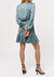 Joanne Ruched Satin Dress In Misty Blue