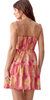 Leti Strappy Teired Mini Dress In Fuchsia Yellow