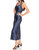 Linda Satin Cowl Neck Slip Maxi Dress In Navy