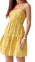 Llana Eyelet Pineapple Mini Dress In Golden Yellow - Golden Yellow