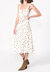 Rhea Polkadot Button Front Midi In Cream/brown