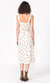 Rhea Polkadot Button Front Midi In Cream/brown