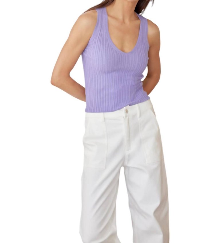 Rosy Rib Knit Top In Lilac