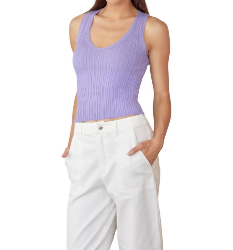 Rosy Rib Knit Top In Lilac - Lilac