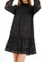 Traci Smocked Neck Burnout Dress In Black/gold