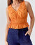 Whitney Textured Top In Orange - Orange