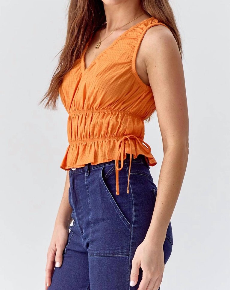 Whitney Textured Top In Orange