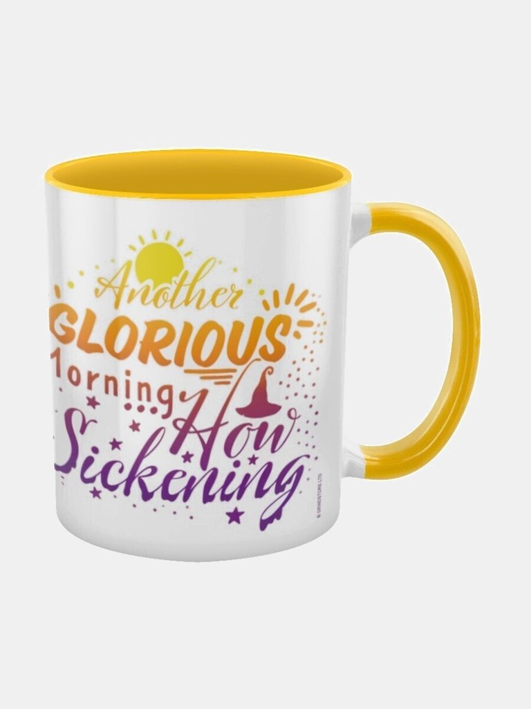 Grindstore Another Glorious Morning How Sickening Inner Two Tone Mug (White/Yellow) (One Size) - White/Yellow