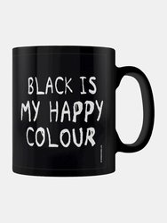 Grindstore Black Is My Happy Colour Mug (Black/White) (One Size) - Black/White