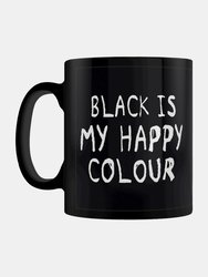 Grindstore Black Is My Happy Colour Mug (Black/White) (One Size)