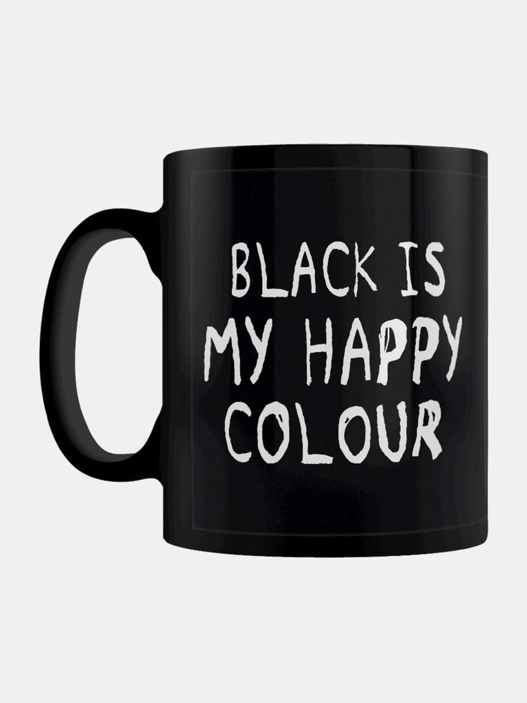 Grindstore Black Is My Happy Colour Mug (Black/White) (One Size)