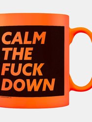 Grindstore Calm The Fuck Down Neon Mug (Orange/Black) (One Size)