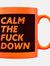 Grindstore Calm The Fuck Down Neon Mug (Orange/Black) (One Size)