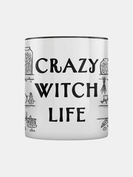 Grindstore Crazy Witch Life Inner Two Tone Mug (White/Black) (One Size)