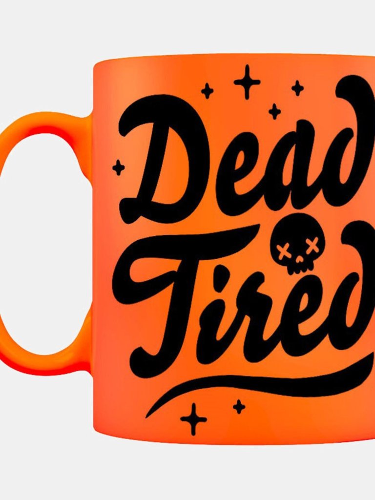 Grindstore Dead Tired Neon Mug (Orange/Black) (One Size) - Orange/Black