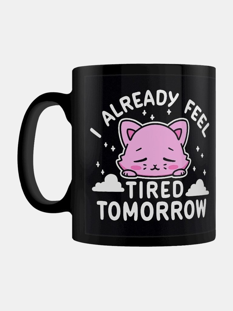 Grindstore I Already Feel Tired Tomorrow Mug (Black/Pink) (One Size) - Black/Pink