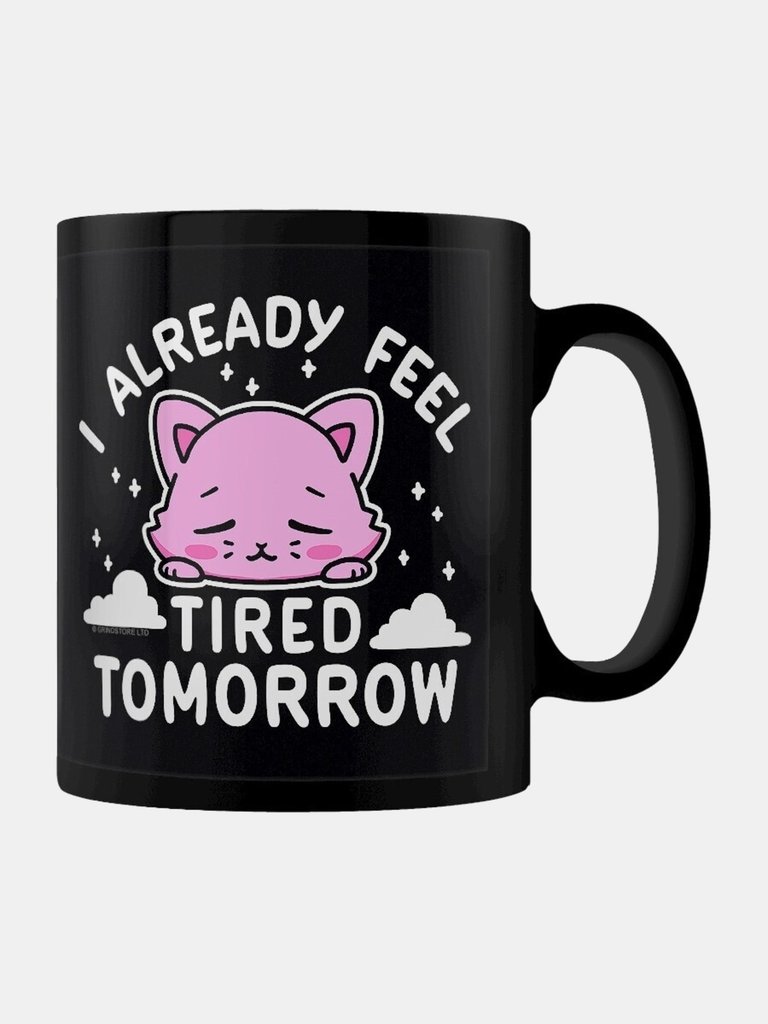 Grindstore I Already Feel Tired Tomorrow Mug (Black/Pink) (One Size)