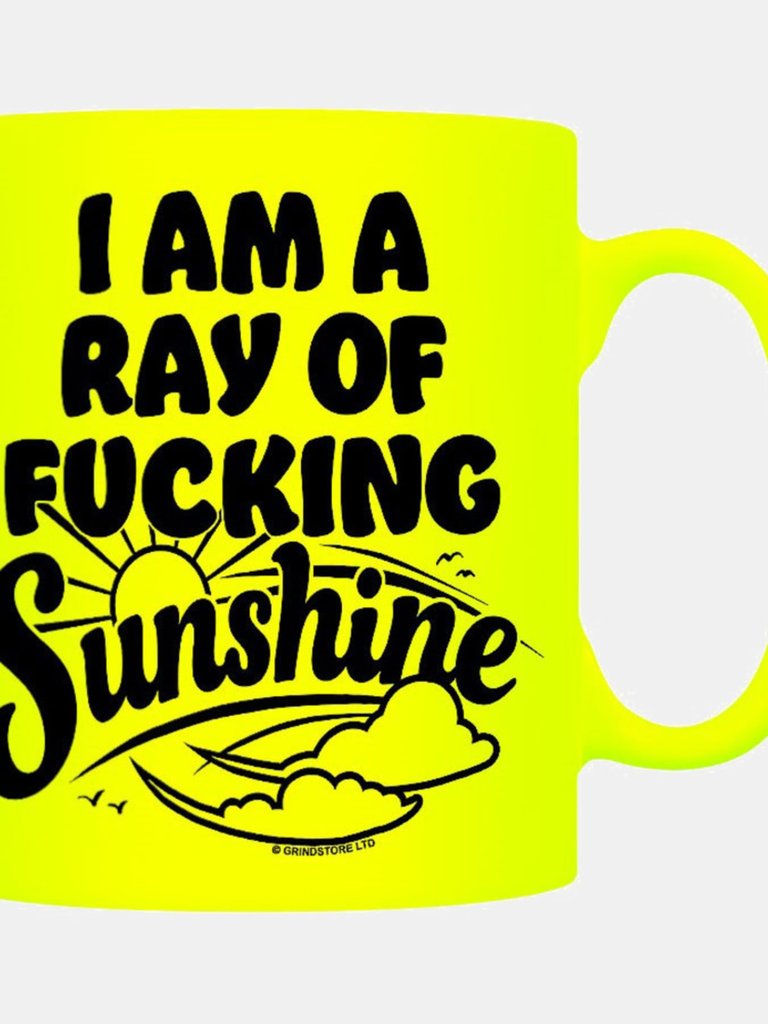 Grindstore I Am A Ray of Fucking Sunshine Neon Mug (Yellow/Black) (One Size)