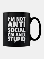 Grindstore I´m Not Anti-Social I´m Anti-Stupid Mug (Black/White) (One Size) - Black/White