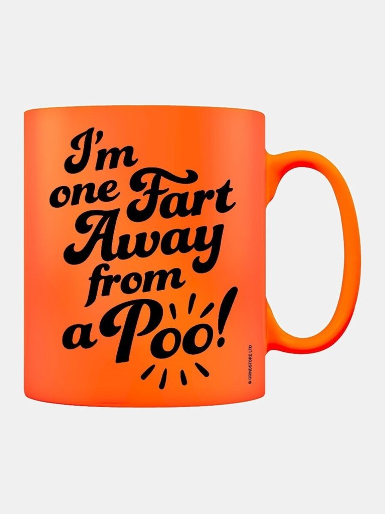 Grindstore I´m One Fart Away From A Poo! Mug (Neon Orange/Black) (One Size)