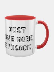 Grindstore Just One More Episode Inner Two Tone Mug (White/Red/Black) (One Size) - White/Red/Black