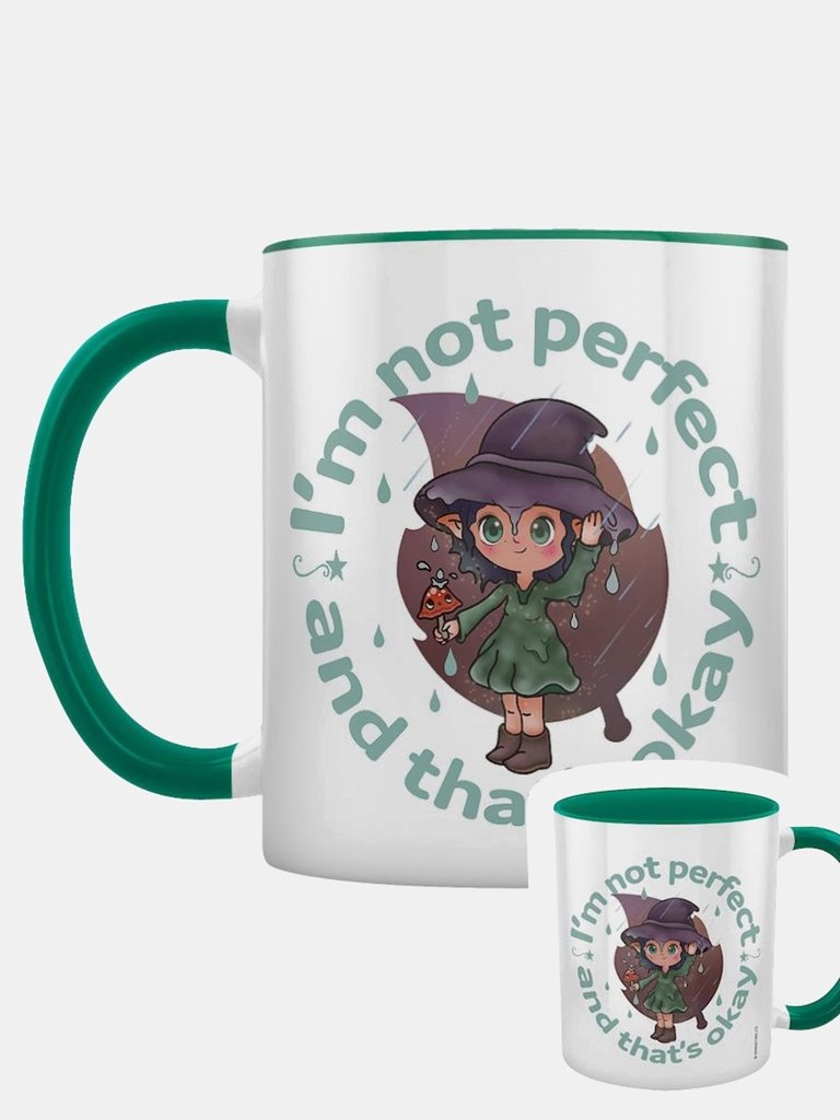 Grindstore Kooky Witch Not Perfect And That´s Okay Mug (White/Green) (One Size) - White/Green