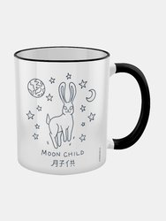 Grindstore Moon Child Kawaii Bunny Mug (Black/White) (One Size) - Black/White