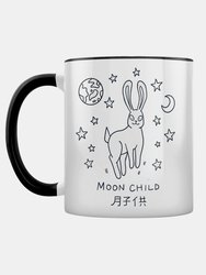 Grindstore Moon Child Kawaii Bunny Mug (Black/White) (One Size)