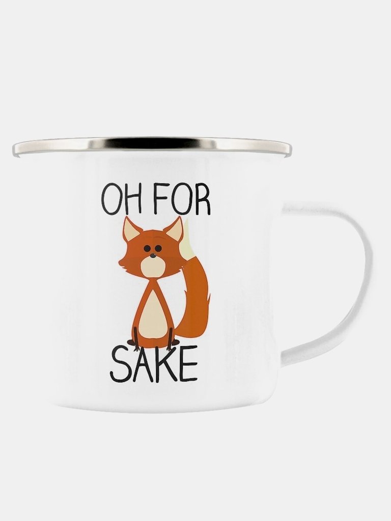 Grindstore Oh For Fox Sake Enamel Mug (White) (One Size)