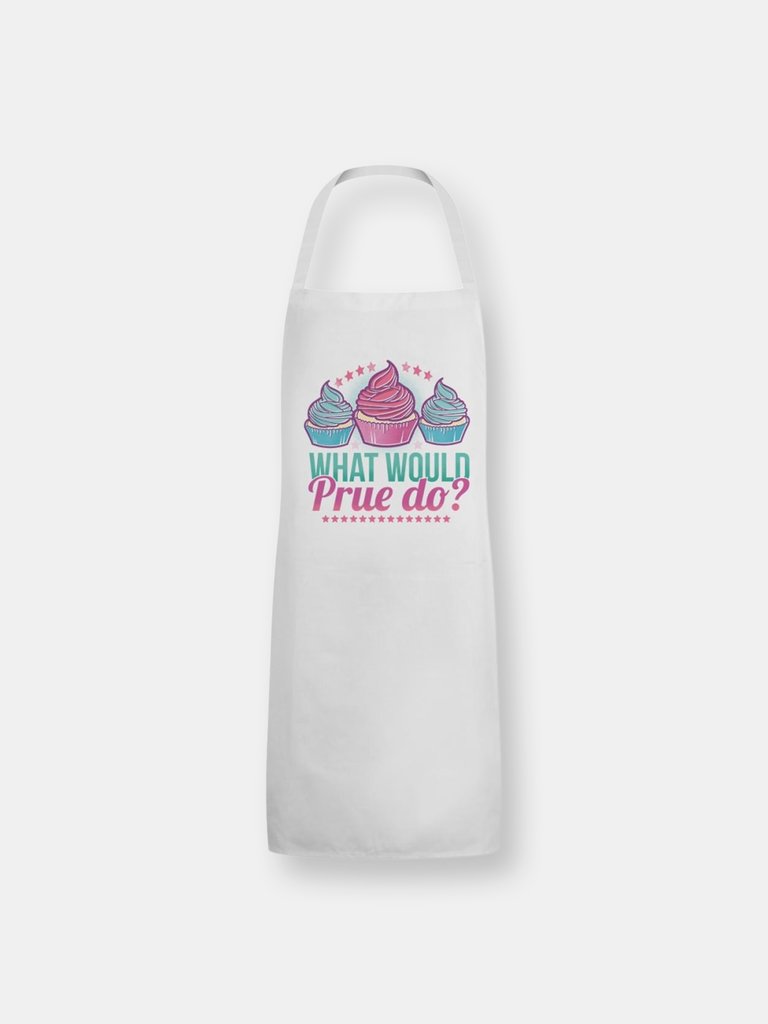 Grindstore Unisex Adult What Would Prue Do Full Apron - White/Pink/Blue