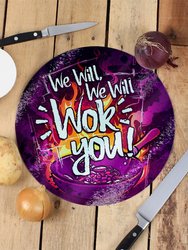 Grindstore We Will Wok You Glass Chopping Board