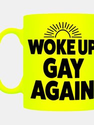 Grindstore Woke Up Gay Again Neon Mug (Yellow/Black) (One Size) - Yellow/Black