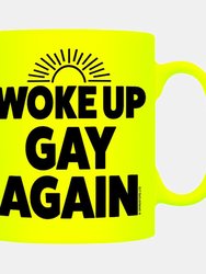 Grindstore Woke Up Gay Again Neon Mug (Yellow/Black) (One Size)