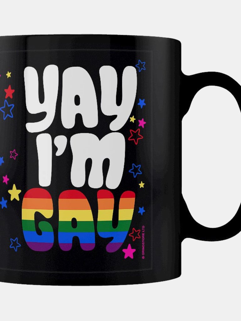 Grindstore Yay I´m Gay Mug (Black/Multicolored) (One Size)