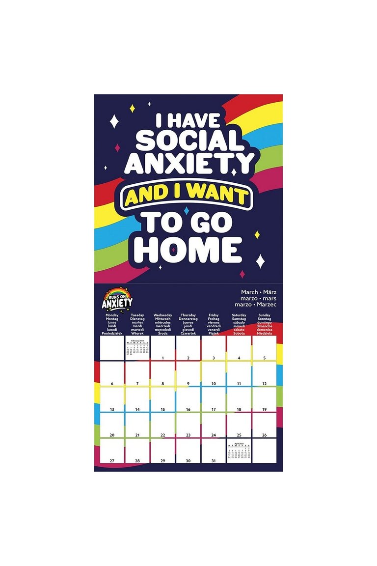 Runs On Anxiety 2023 Wall Calendar