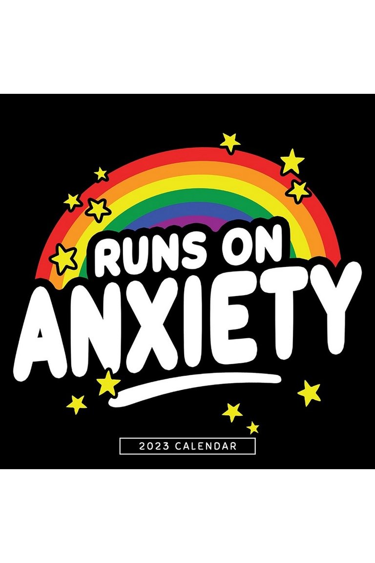 Runs On Anxiety 2023 Wall Calendar - Black/Multicolored