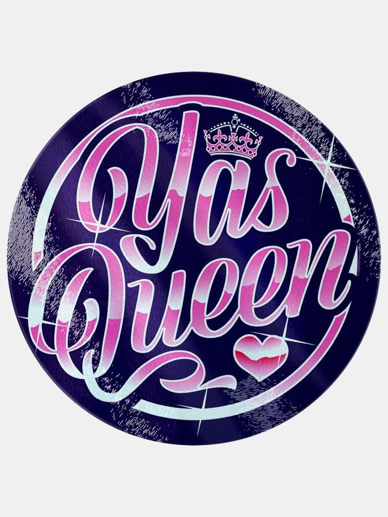 Yas Queen Glass Chopping Board - One Size - Navy/Pink/White