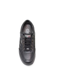 Mens Airwalker Leather Walking Shoes - Black