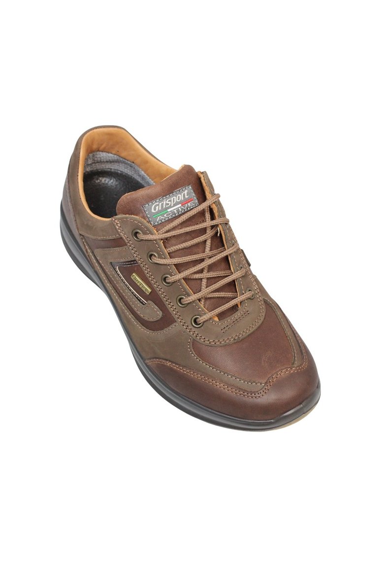 Mens Airwalker Leather Walking Shoes - Tan - Tan